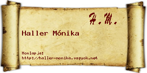 Haller Mónika névjegykártya